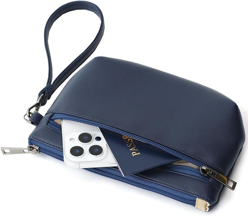 BBORGDC Small Wristlet Wallets for Women, Zip Clutch Bag with Wristlet Pouch, 3-Zipper Original Design - Image 5